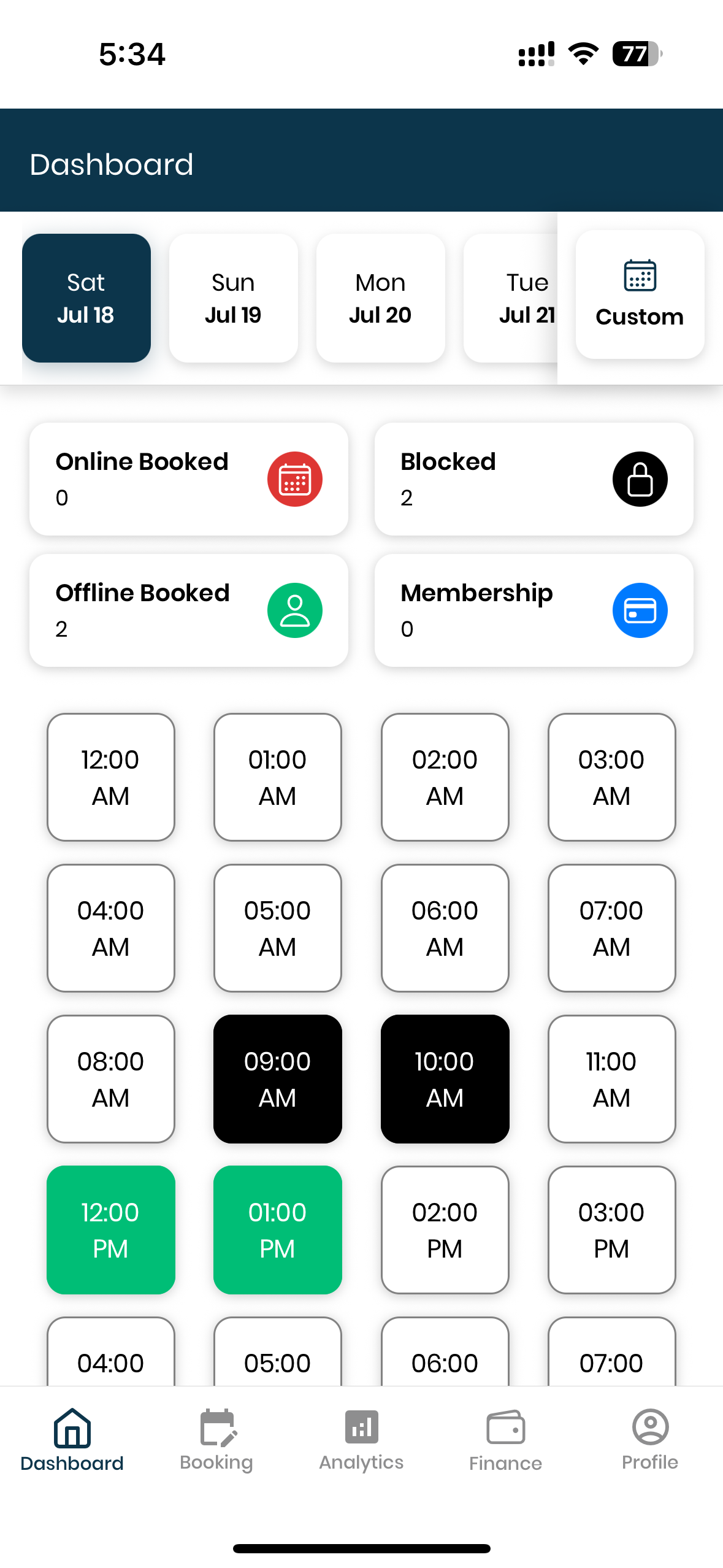 GameOn manager app capability screen